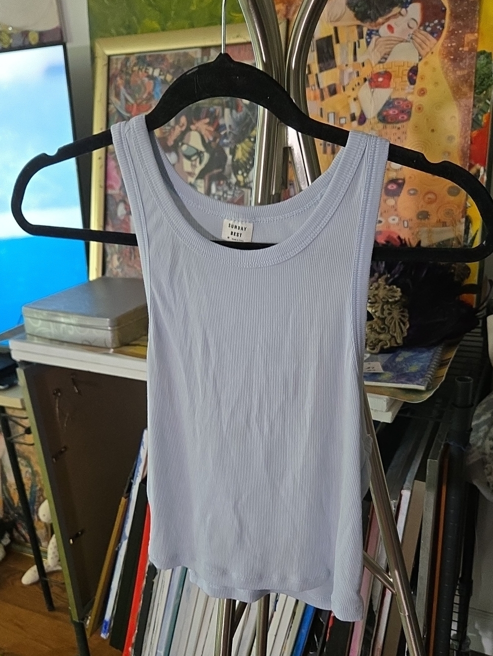 Sunday Best Light Lavender Ribbed Tank Top